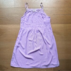 Roxy Girls Crinkle Sundress Medium Lavender Smocking Adjustable Straps Light EUC
